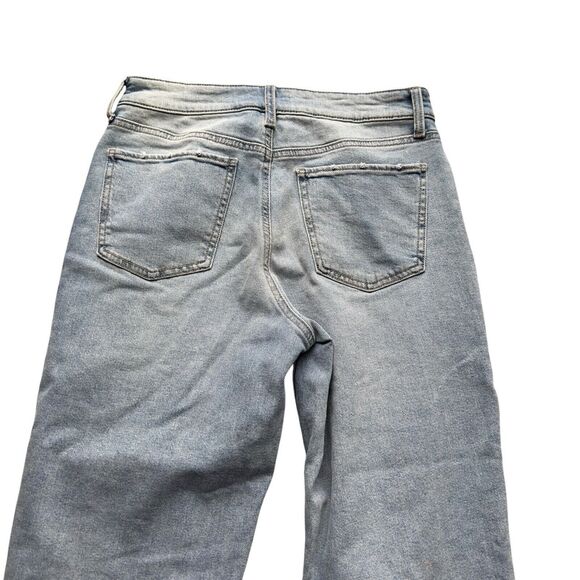 Womens High-Rise Straight Leg Jeans 11/30W Stretch Light Wash Distressed - Picture 14 of 15